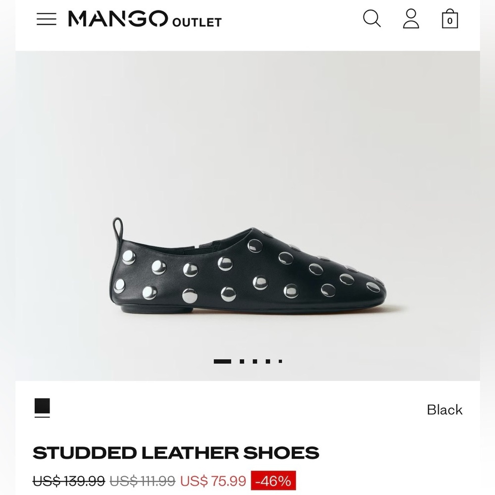 Mango Studded Leather Slip-On Shoes